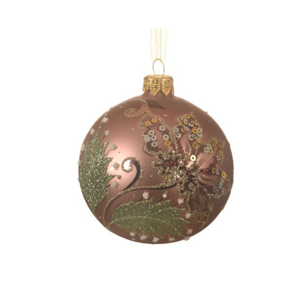 Flower Bauble, Velvet Pink