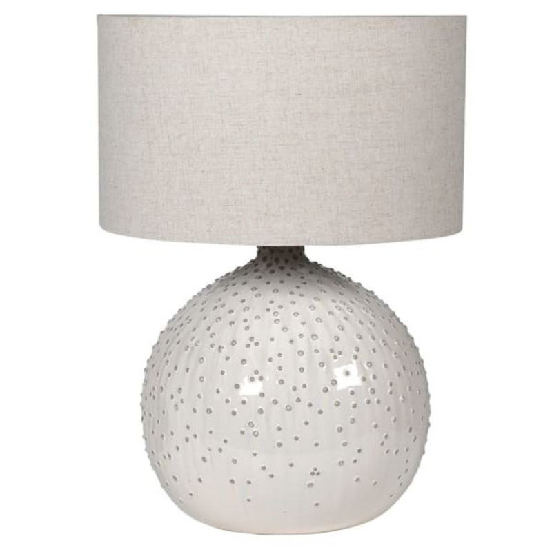 Cream Ceramic Pimpled Ball Lamp