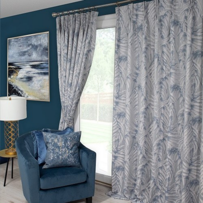 Zahara Pair of Curtains, Blue