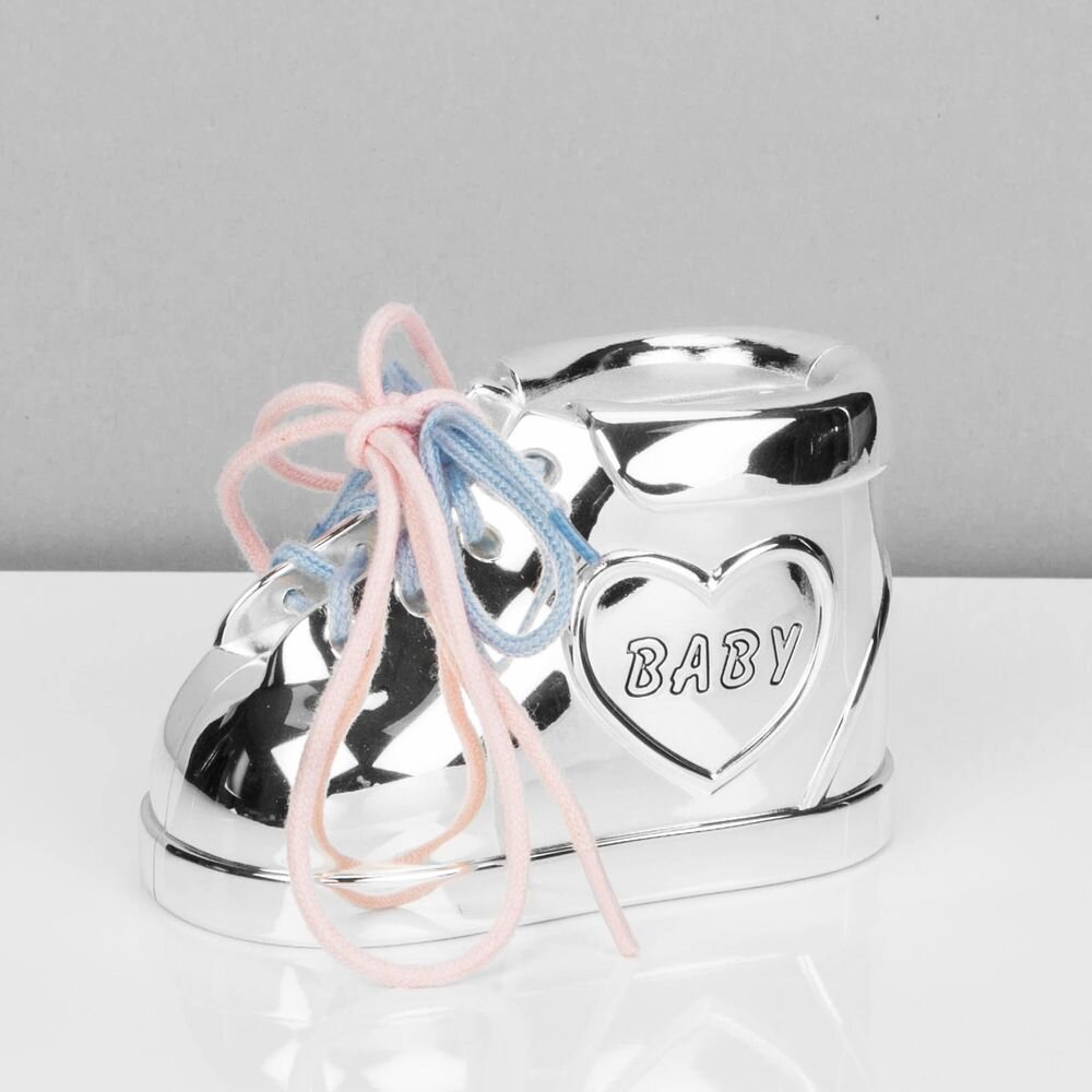 Bambino Silverplated Baby Bootie Money Box