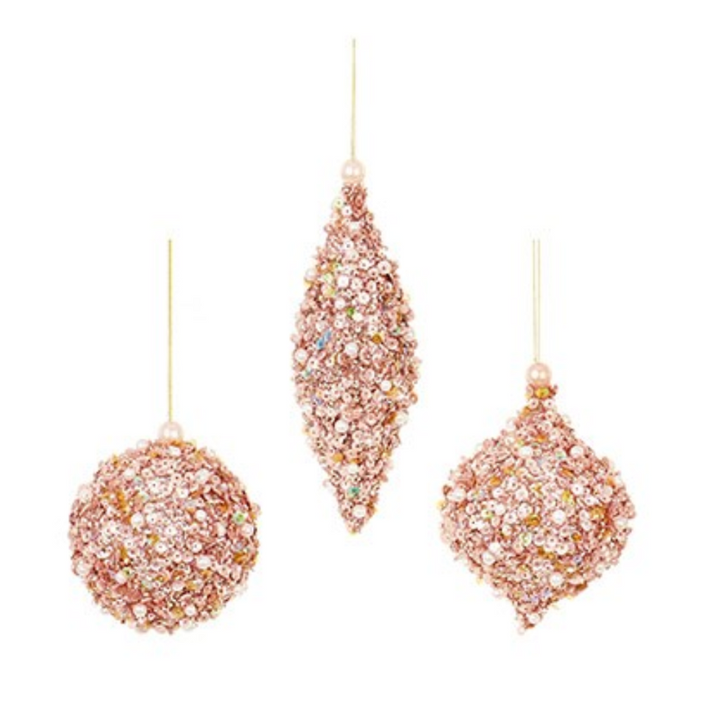 Glitter Pearl & Sequins Decorations, Pink