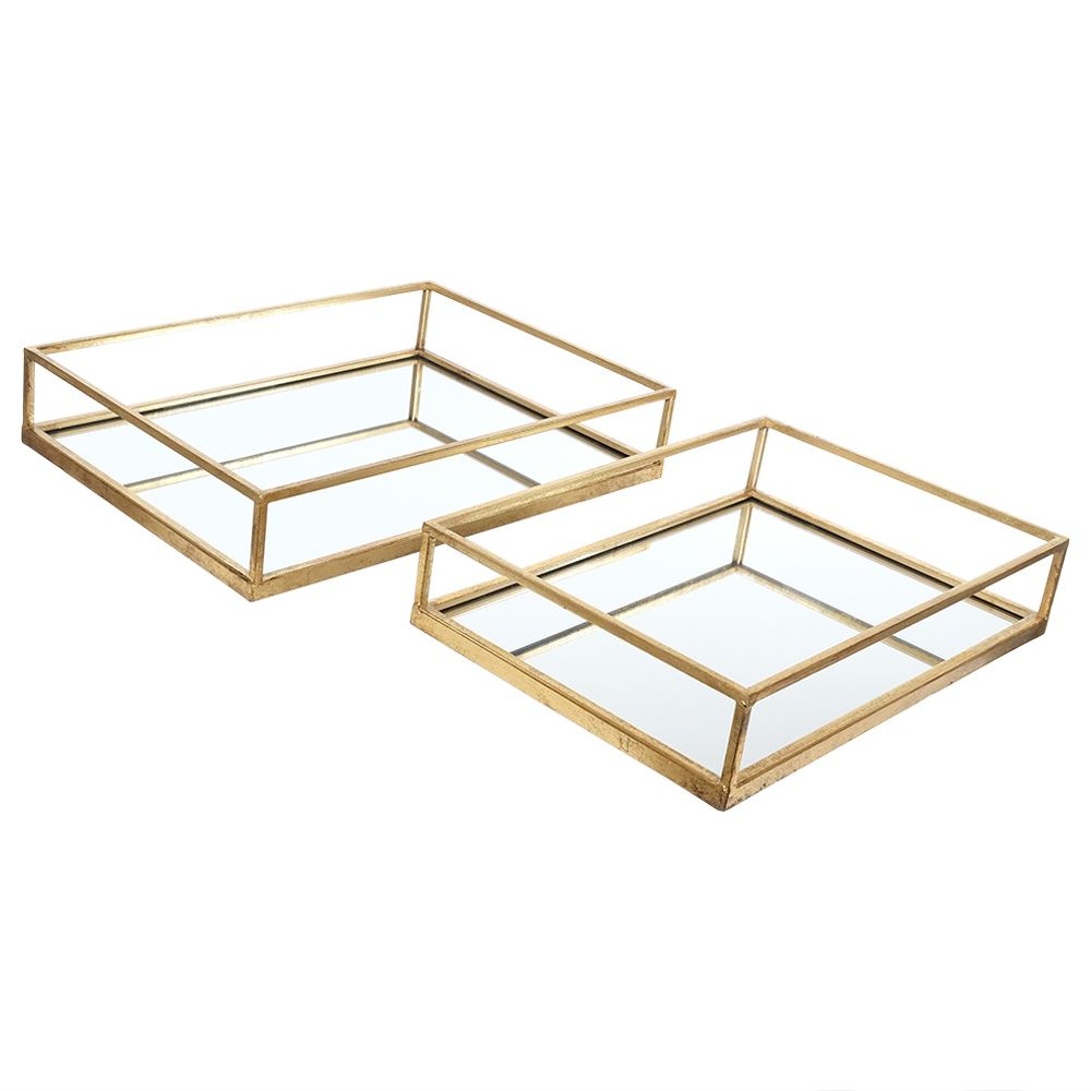Gold Metal Rectangle Trays - Small/ Large