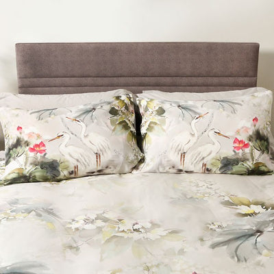 Harper Floral Duvet Set, Grey