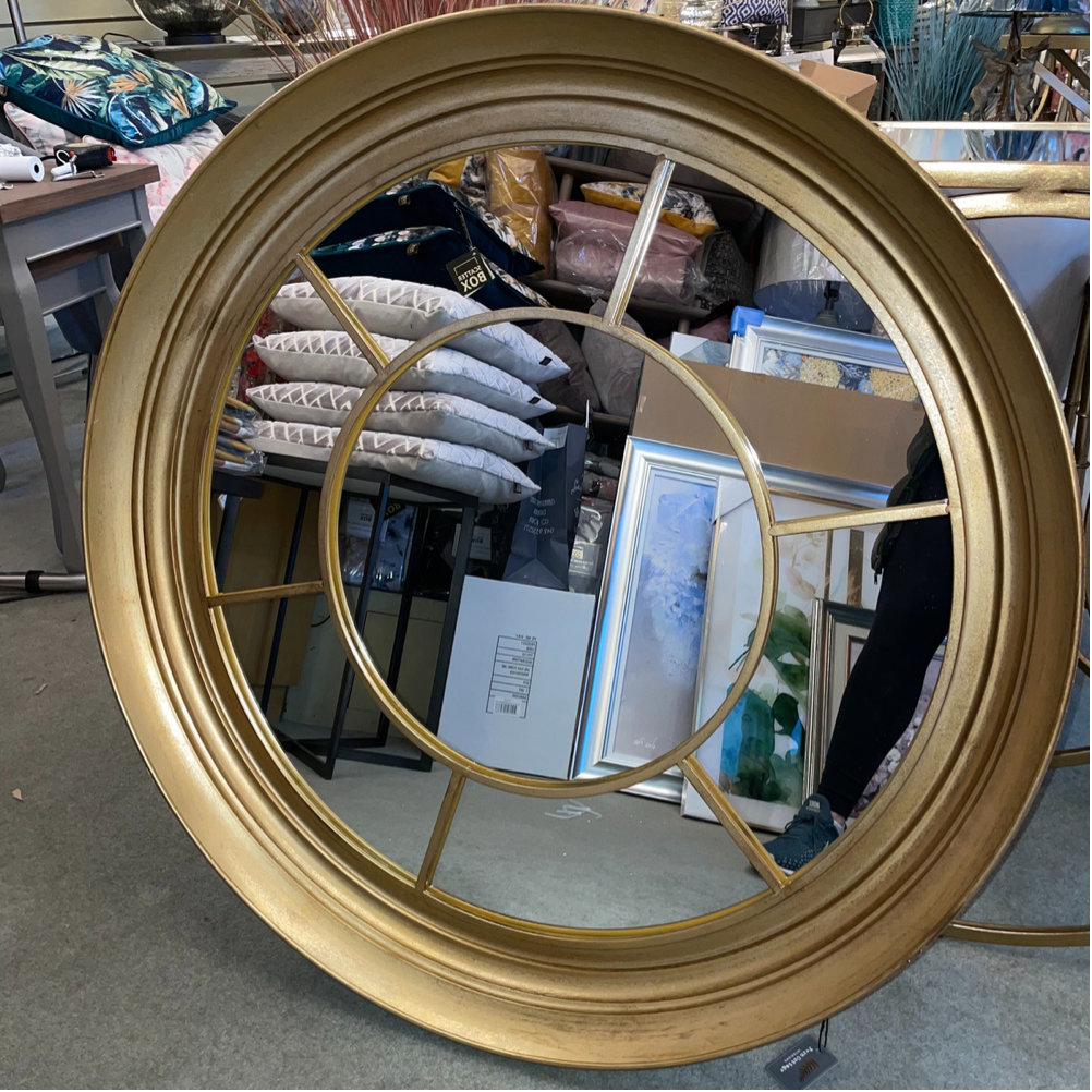 Round Gold Window Mirror