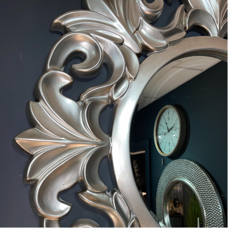 Round Silver Mirror