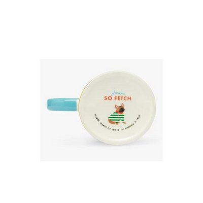 Pug Dog Fine China Mug, 345ml, Yellow/Multi
