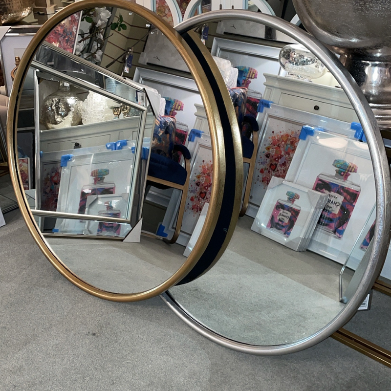 Silver Wall Mirror Round