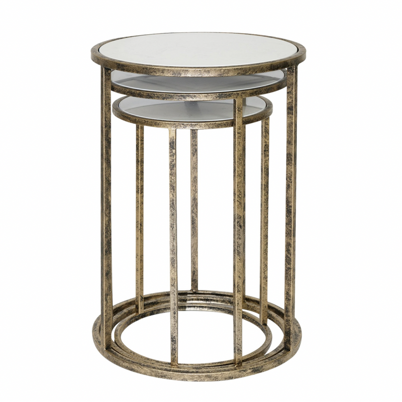 Marble Top Nest of Tables - Set of 3
