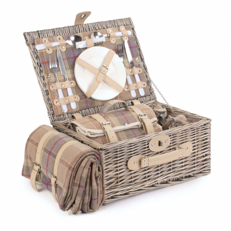 Lavender Tartan 4 Person Hamper