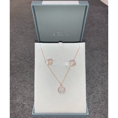 Rose Gold Diamante Necklace & Earring Set