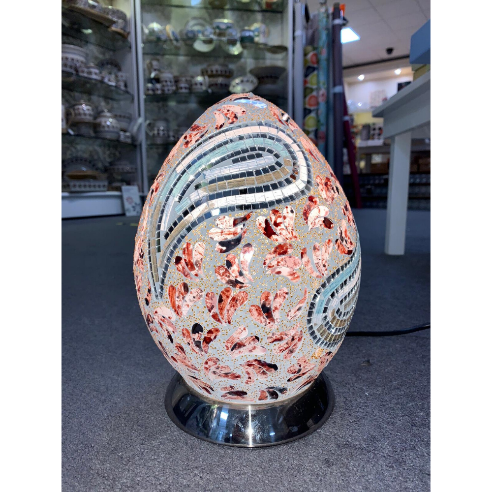 Pink Mosaic Egg Lamp