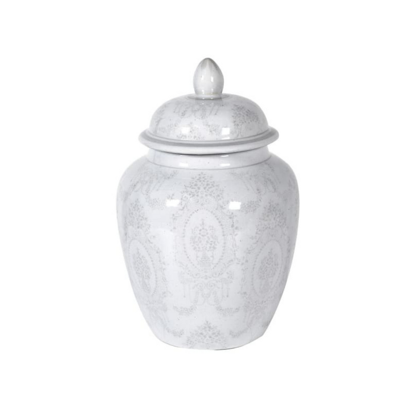 Small Grey and White Lidded Jar