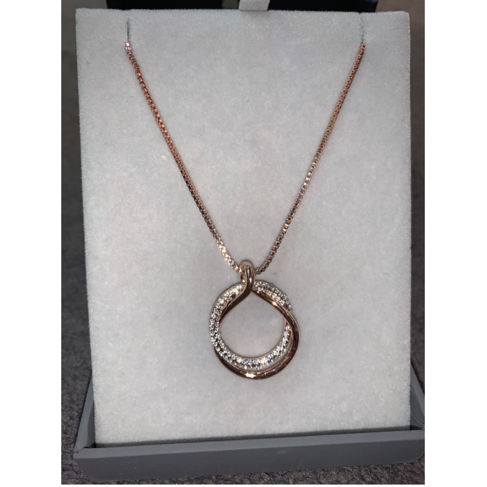 Rose Gold Diamante Loop Necklace
