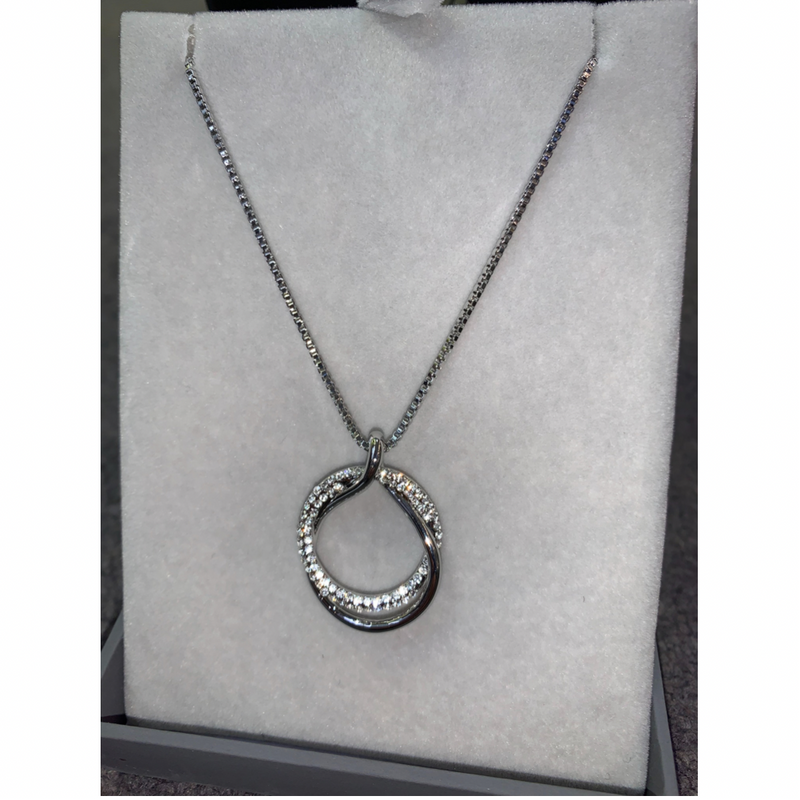 Silver Diamante Loop Necklace