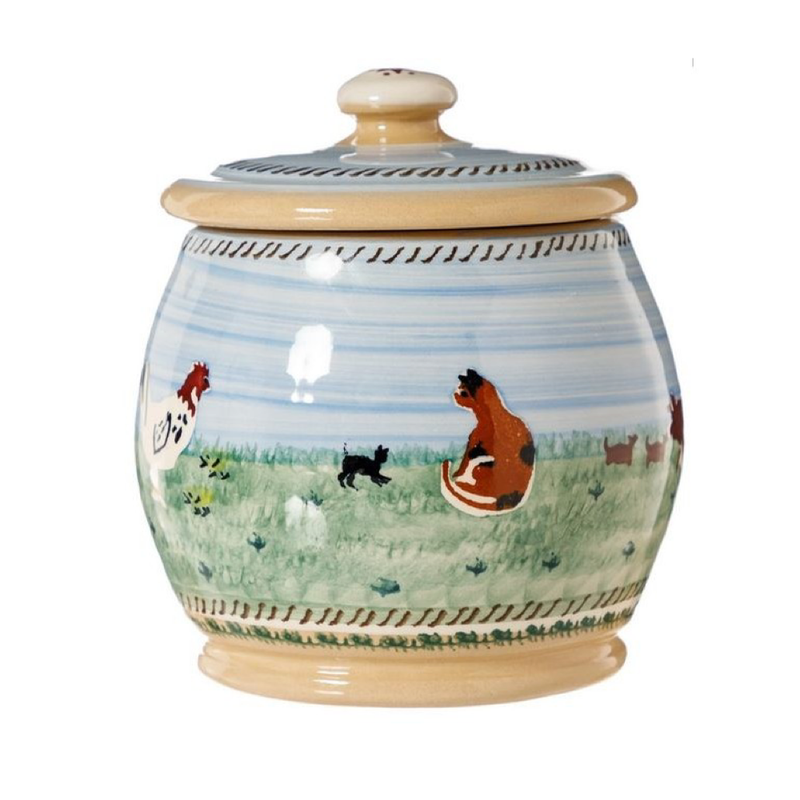 Small Round Lidded Jar - Landscape