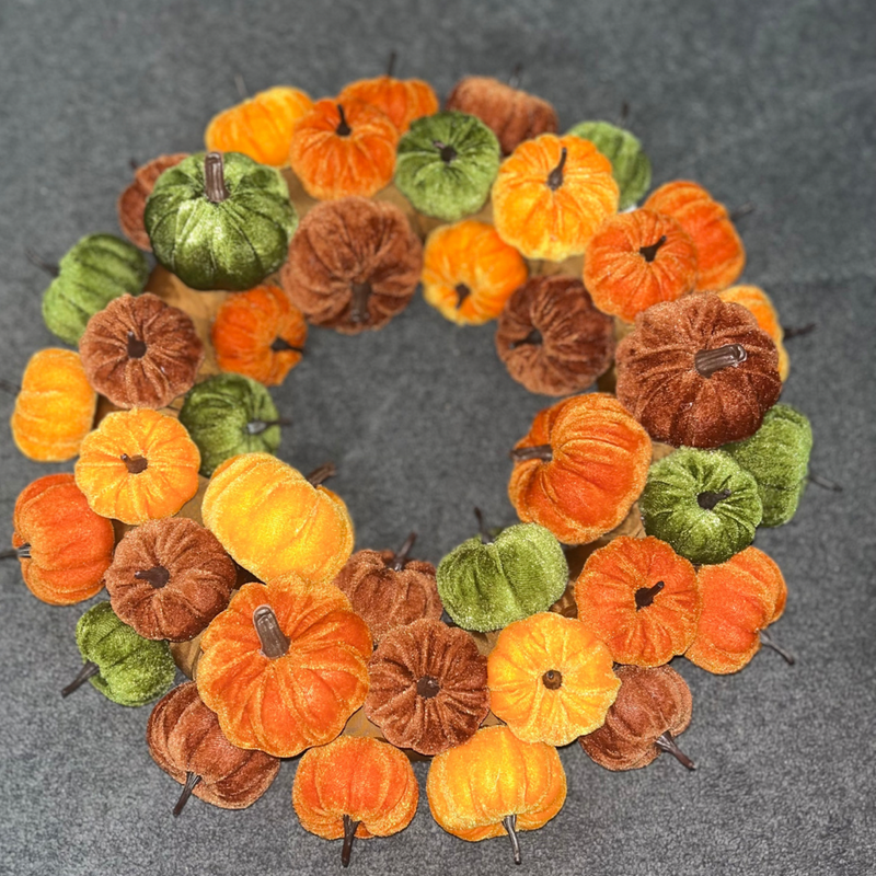 Orange Pumpkin Wreath, 43CM