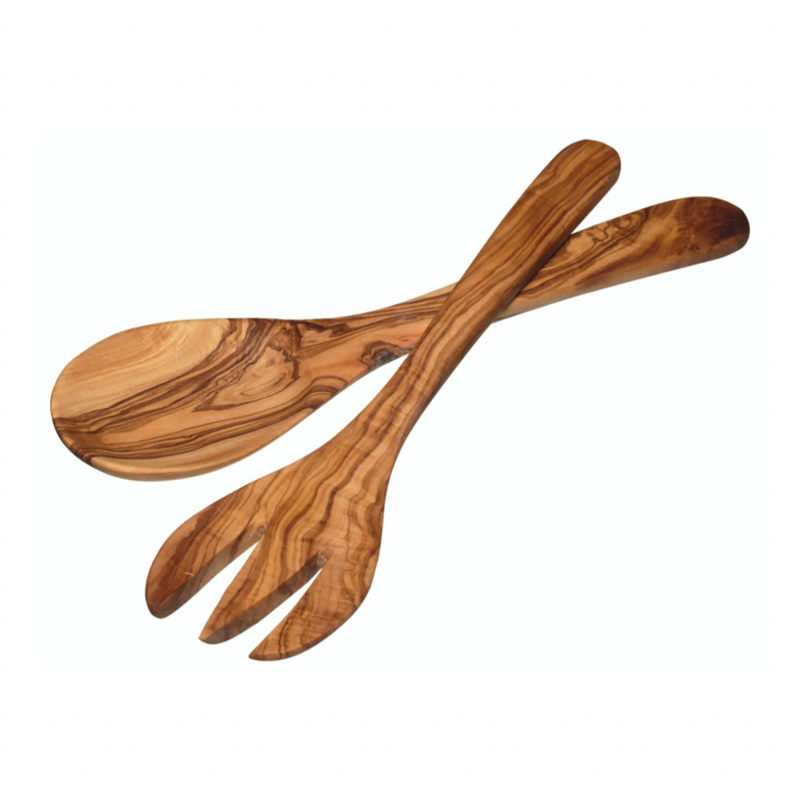 Italian Olive Wood Salad Servers