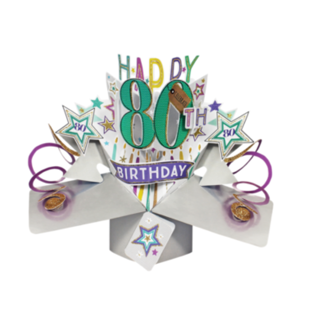 80th Birthday 3D Pop Up Card