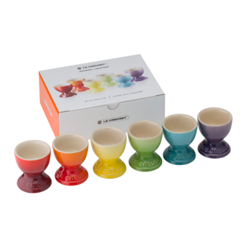 Set of 6 Egg Cups - Rainbow
