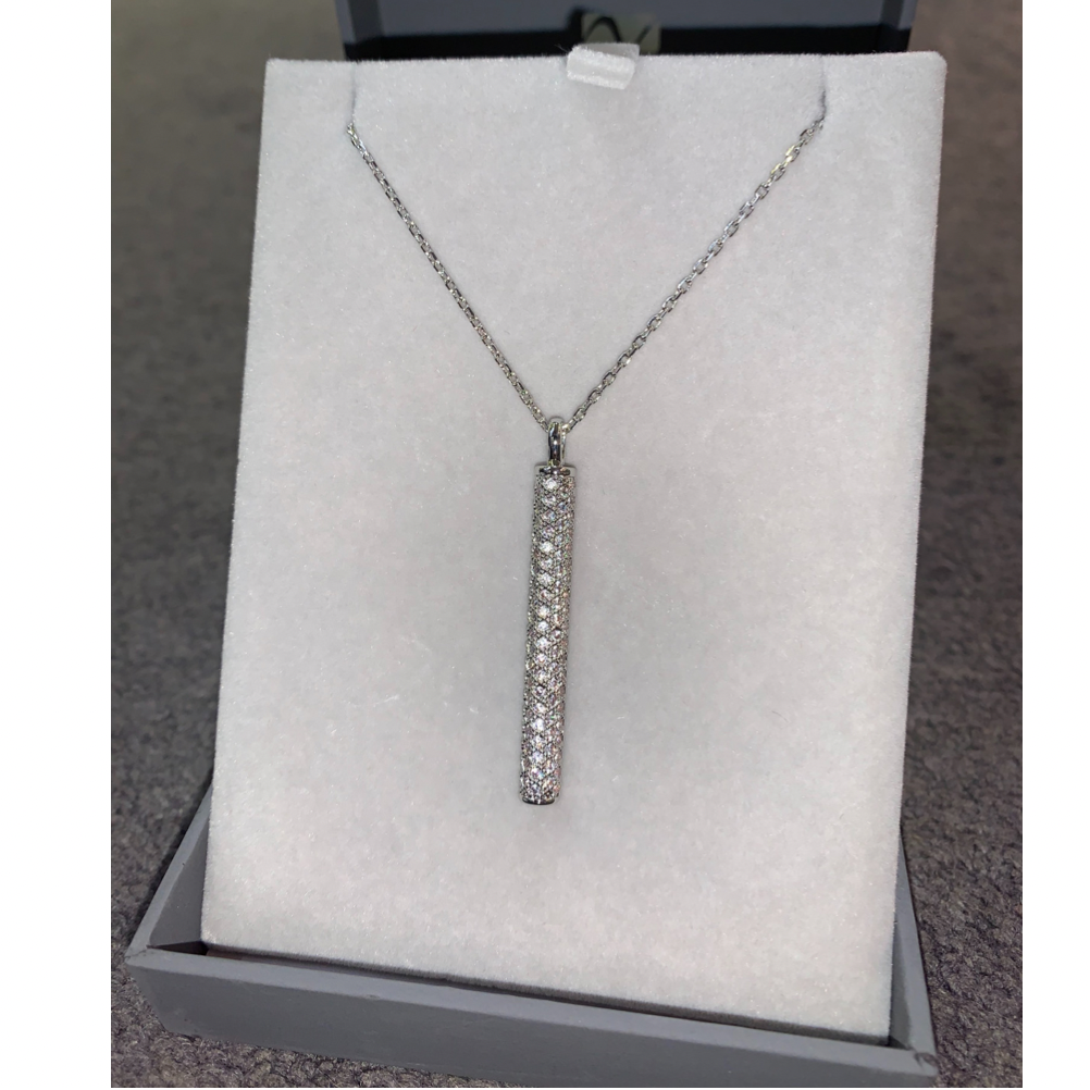 Silver Diamante Bar Necklace