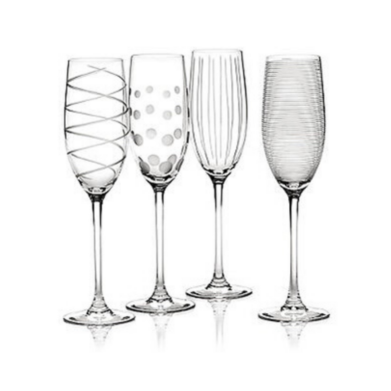 Cheers Champagne Flutes - Set of 4