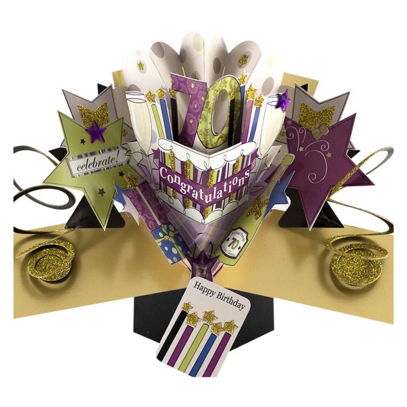 70th Birthday 3D Pop Up Card