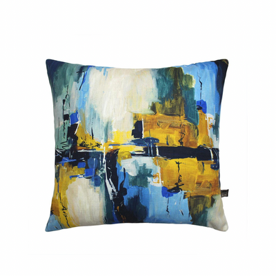 Solas 45x45CM Cushion, Blue/Ochre
