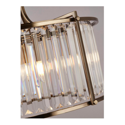 Crystal Round Light - Antique Brass