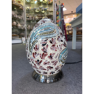 Pink Mosaic Egg Lamp