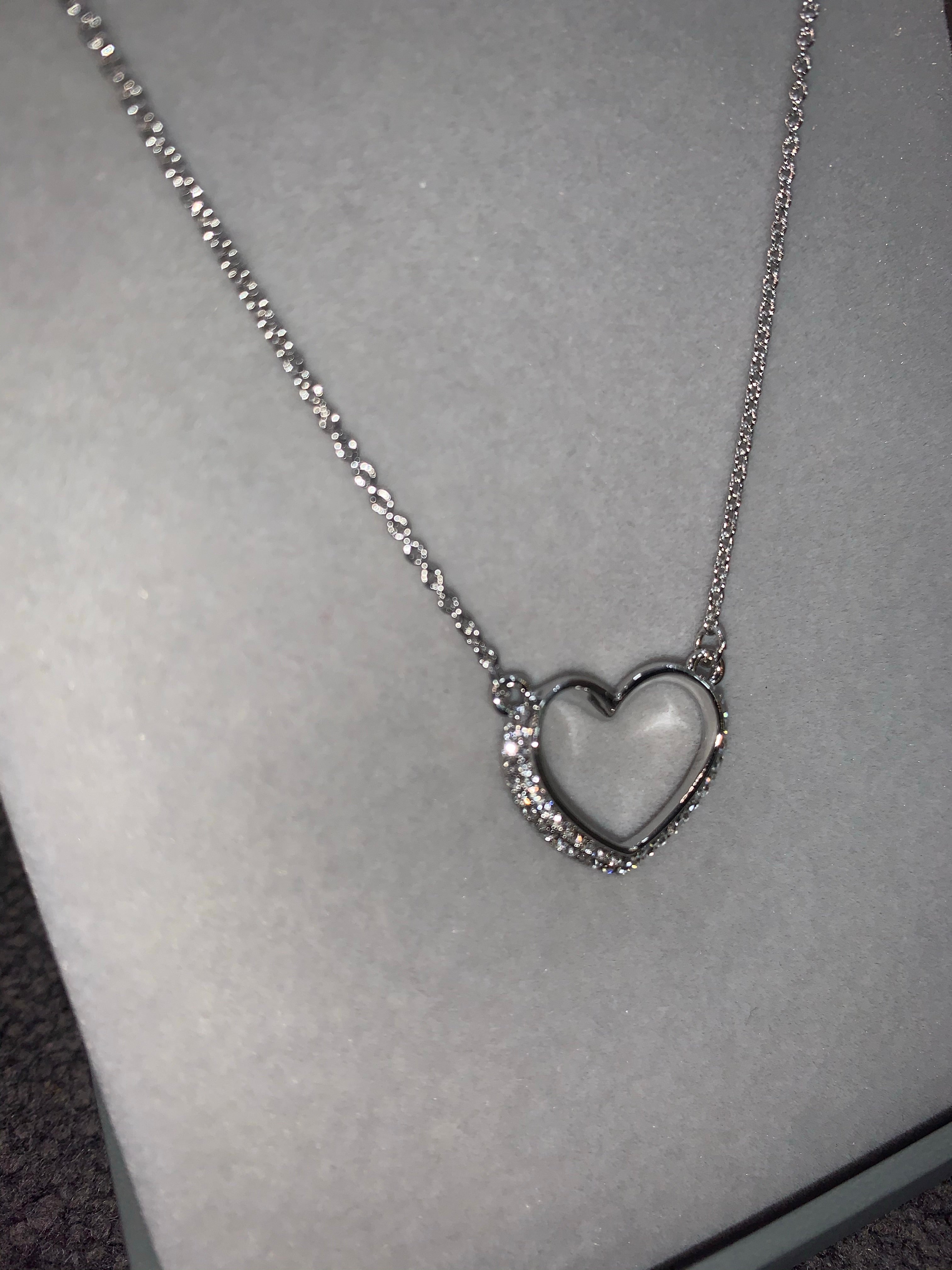 Silver Diamante Heart Necklace