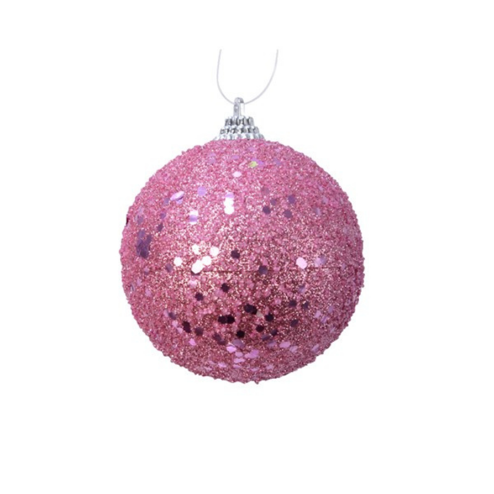 Lipstick Pink Glitter Bauble