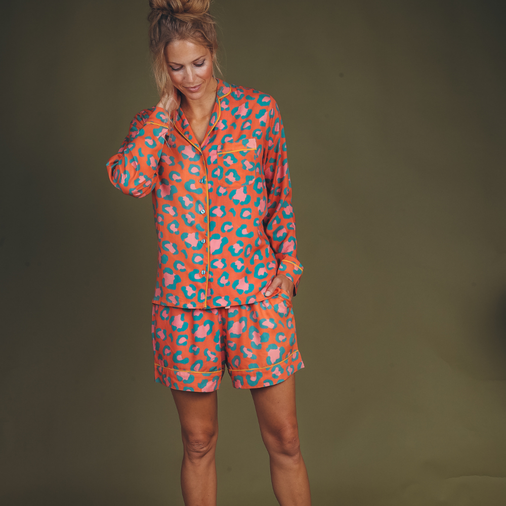 Coral Leopard Supersoft Pajamas