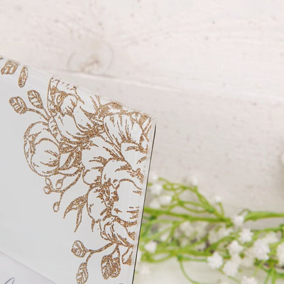 Engaged Gold Floral Frame